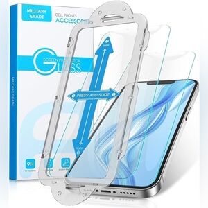 2pk iPhone 13 Pro Max 6.7” Screen Protector Tempered Glass Install Tool